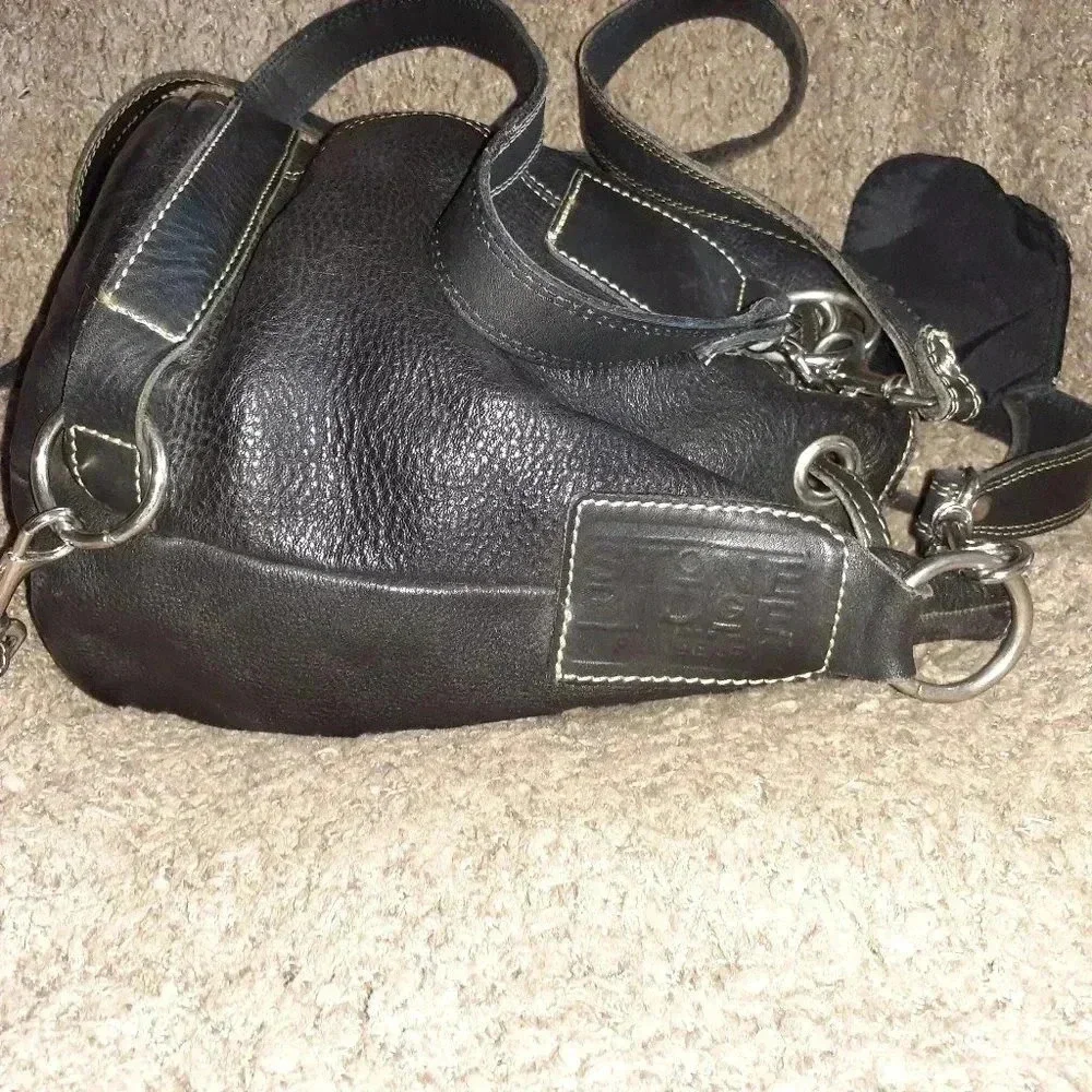 Stone Ridge-Genuine Thick Black Leather-Backpack-2 Back Straps-1 Top Handle-NM